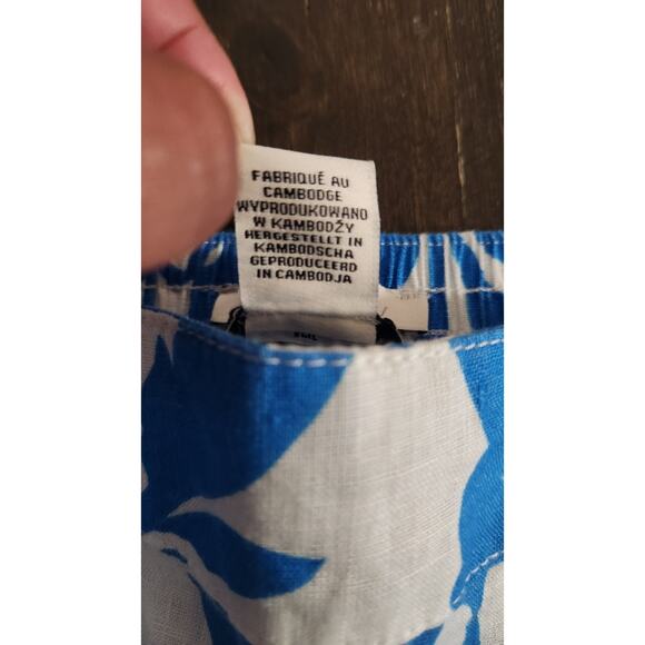 Rachel Zoe Linen Wide Leg Pant Women’s SZ Large Blue White Safari Tropical Beach - Picture 11 of 11